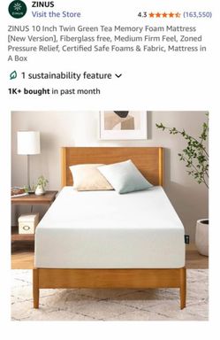 Zinus 10 Inch Twin size Green Tea Memory Foam Mattress