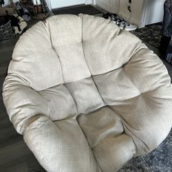Papasan Linen Wicker Dish Chair