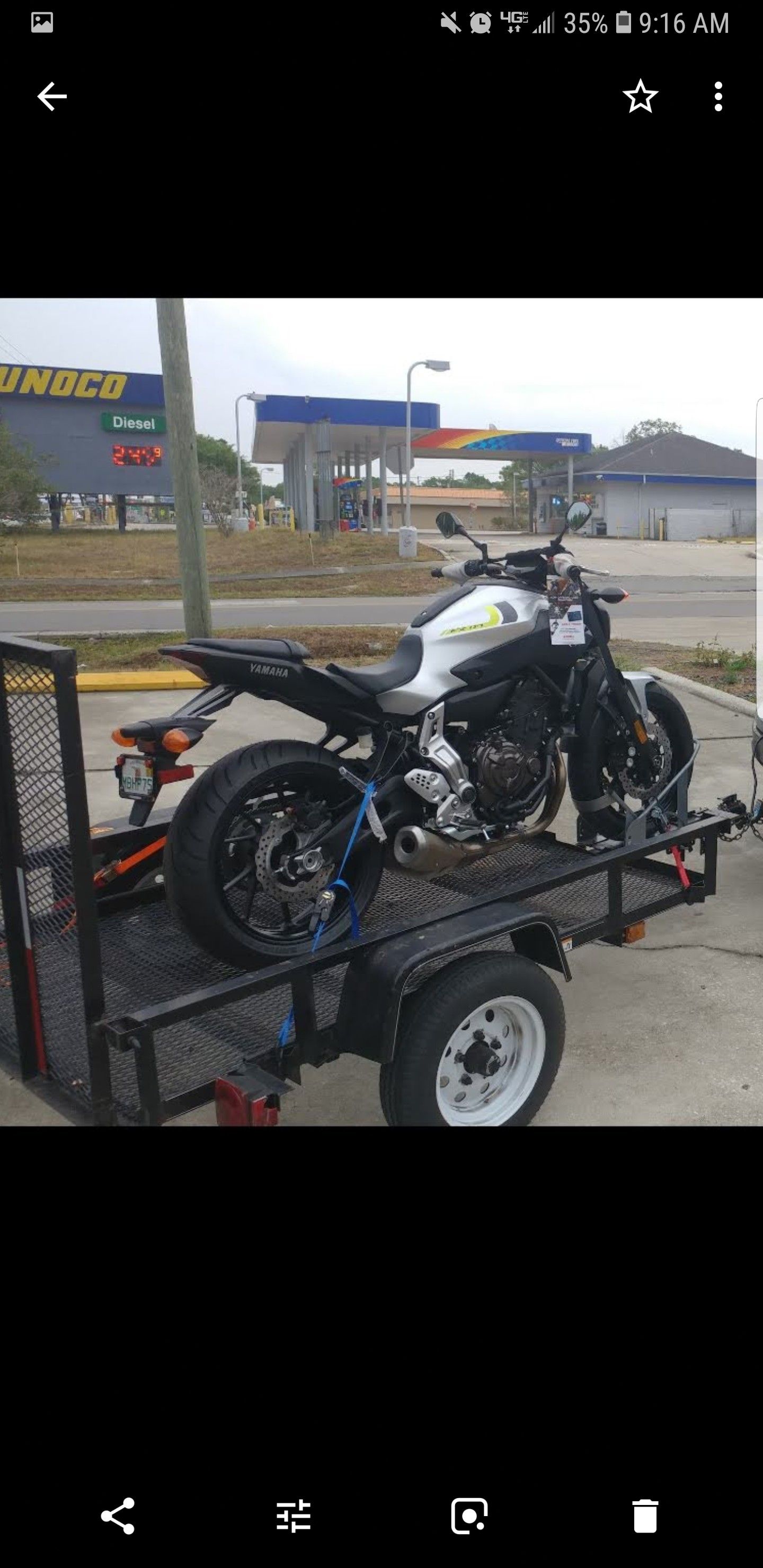 5x8 custom lowes trailer with motorcycle wheel chock