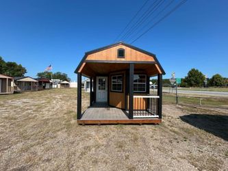 Pre-Owned 12x36 Lofted Porch Shed with Black Trim