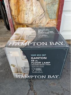 Hampton Bay Ganton 58” Floor Lamp – Polished Nickel