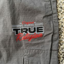 Large True Religion Men's Cotton Ripstop Cargo Joggers