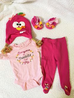 Cute thanksgiving set for baby girls