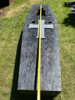 Halloween decor wood casket