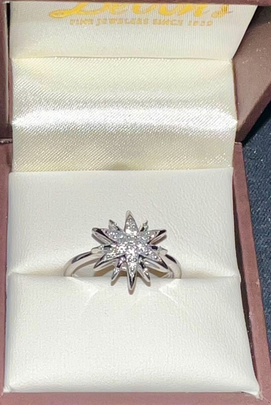 $400 -10K Bold Diamond Starburst Fashion Ring (FASH FRF1218WG SI3 TW 25 AF8064 Fashion Ring 10K (RPJ)