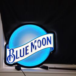Nice Blue Moon Sign Lights Up
