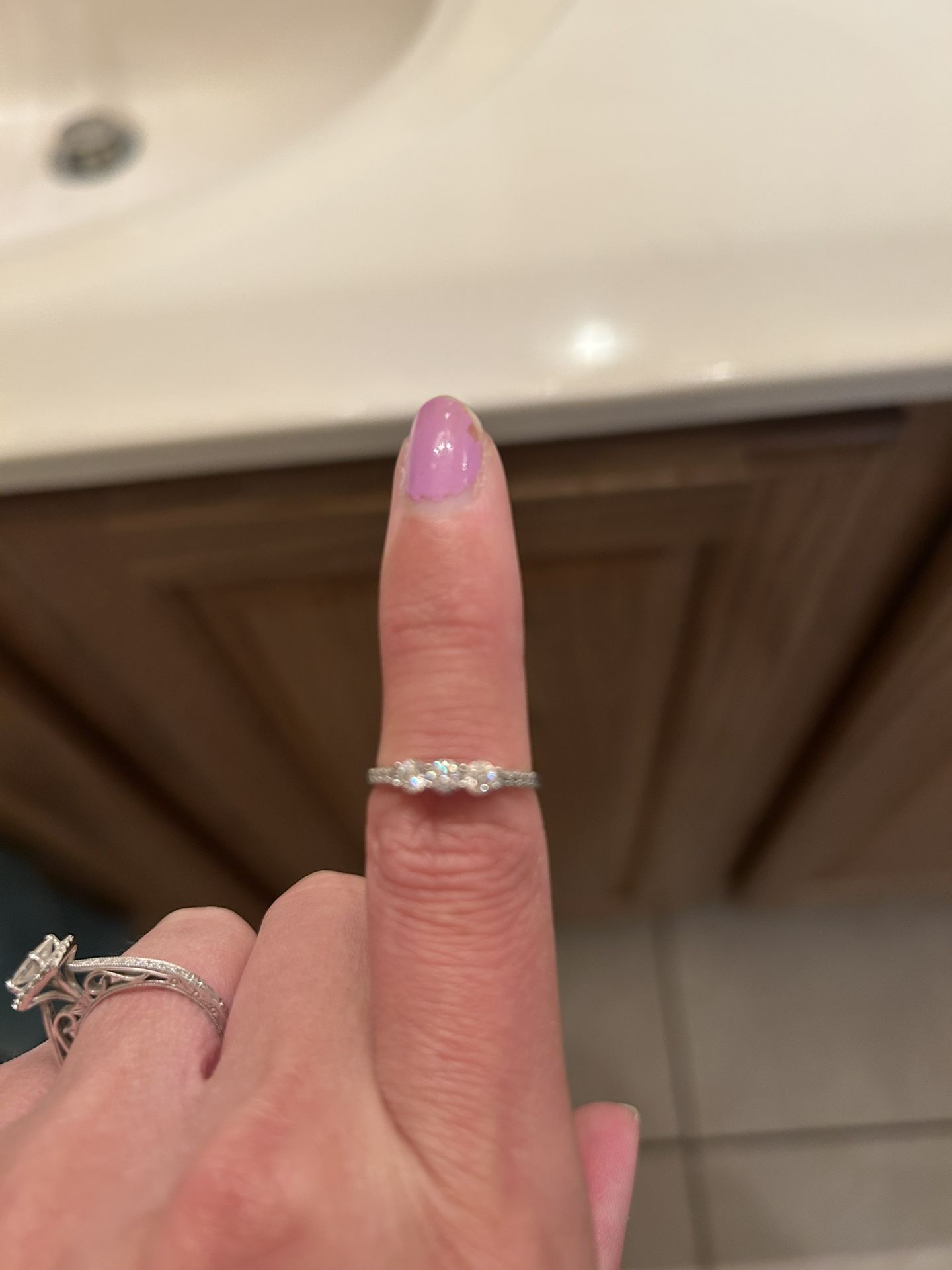 Sterling Silver Cubic Zirconia Ring Size 5.5 - Great Condition