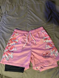 Anime Graphic Print Mesh Shorts