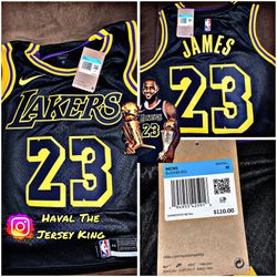 Men's Los Angeles Lakers LeBron James Nike Black Mamba City Edition Swingman Jersey