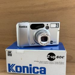KONICA Z UP 60E 35MM FILM POINT AND SHOOT CAMERA SILVER (Like New)
