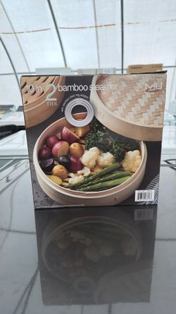 🔥MIU 10In 2 Tier Bamboo Steamer 