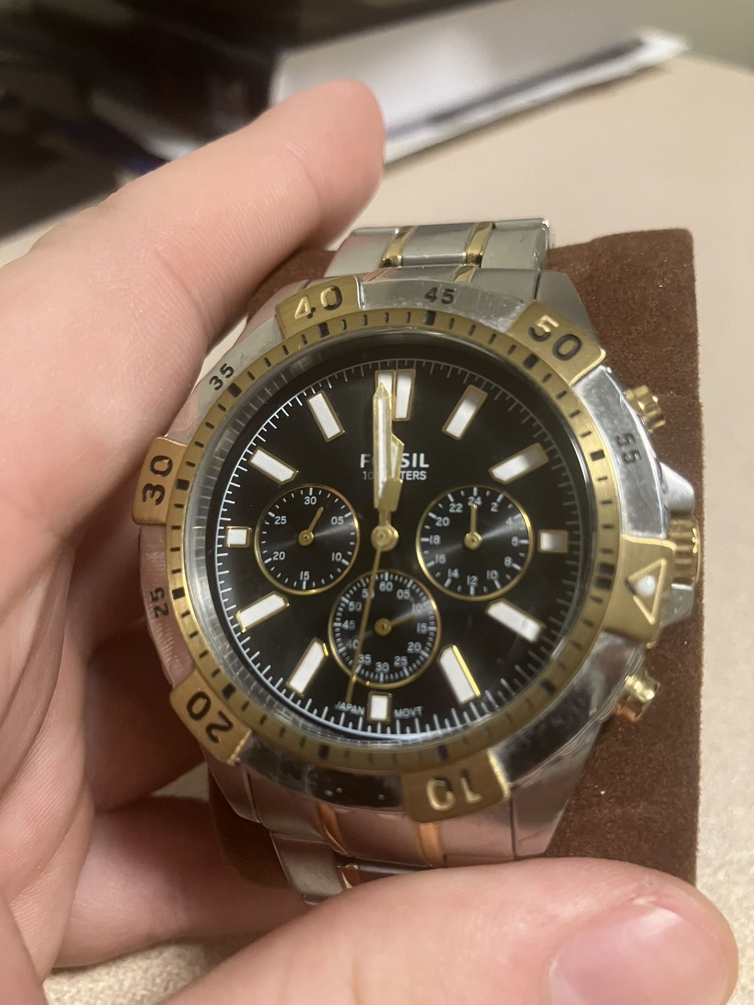 Gold/Steel Fossil Diver Watch