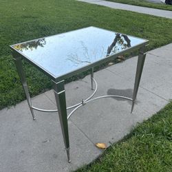 Nickel Chrome Color Vintage Mirror Side Table $127.00 Pick Up On Glendale