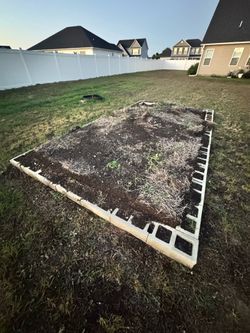 Cinder blocks and dirt