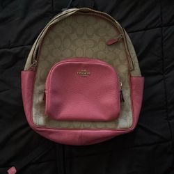 Authentic Pink Coach Backpack 