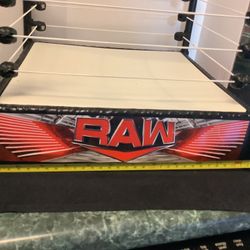 WWE Raw Smackdown Superstar Ring 14” Spring Loaded Mat Pro Tension Ropes Superb condition this is the 2010 version. Great stickers, well made lots of 