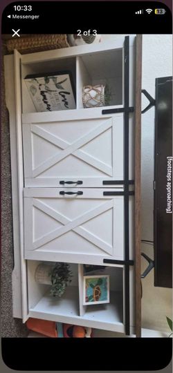 Farmhouse Style Storage Cabinet with Barn Doors