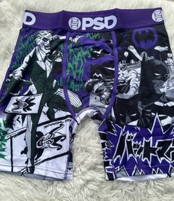 PSD Men Graphic Boxer Briefs - Batman Purple and Green