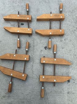 Wooden Hand Screw Clamps – Set of 4