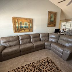 Leather Reclining Sectional