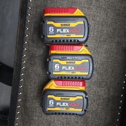 DEWALT 20V/60VMAX FLEXVOLT BATTERIES 6.0AH NEW $160 EACH 