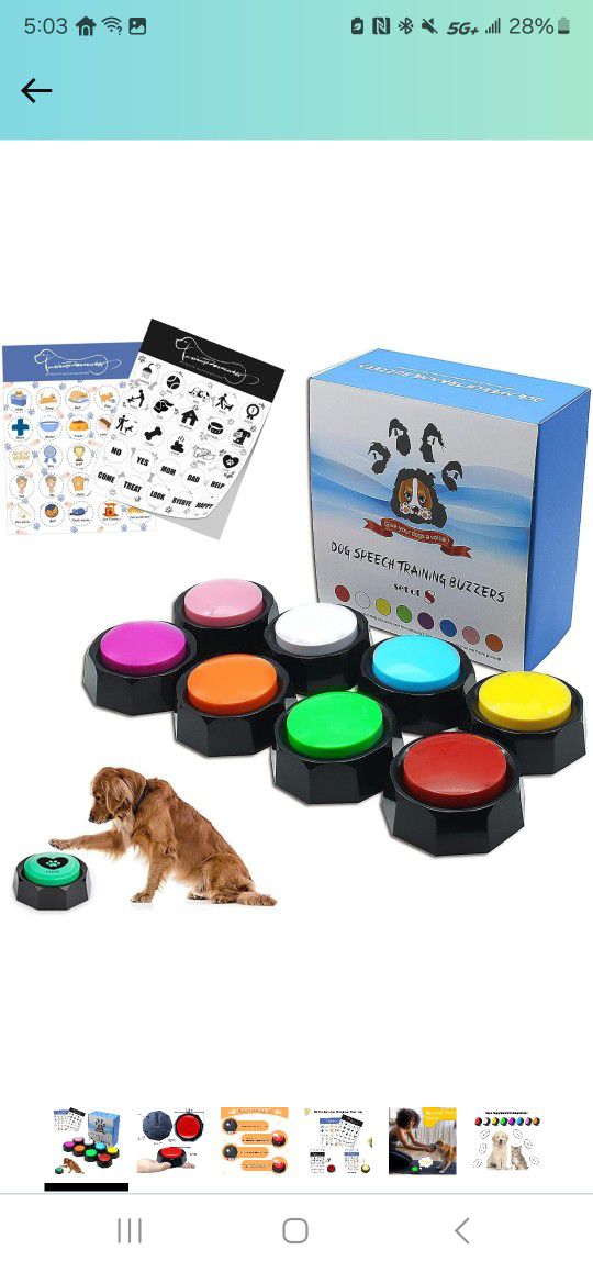 Dog Buttons for Communication + Mat 8 Buttons 