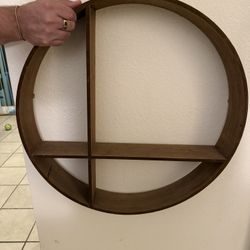 Wooden Round Wall Decor Shelf 
