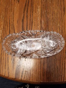 Vintage crystal relish dish