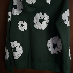 Green White Denim Tears Hoodie Size L