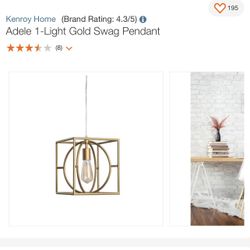 New 1 Light Gold Modern Pendant  