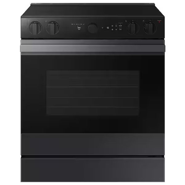 Samsung Bespoke Smart Slide-In Electric Range 6.3 cu. ft. with Air Sous Vide & Air Fry in Matte Black Steel