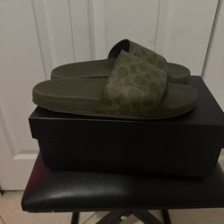 Olive Green Coach Slides (Size 9 In Men’s)