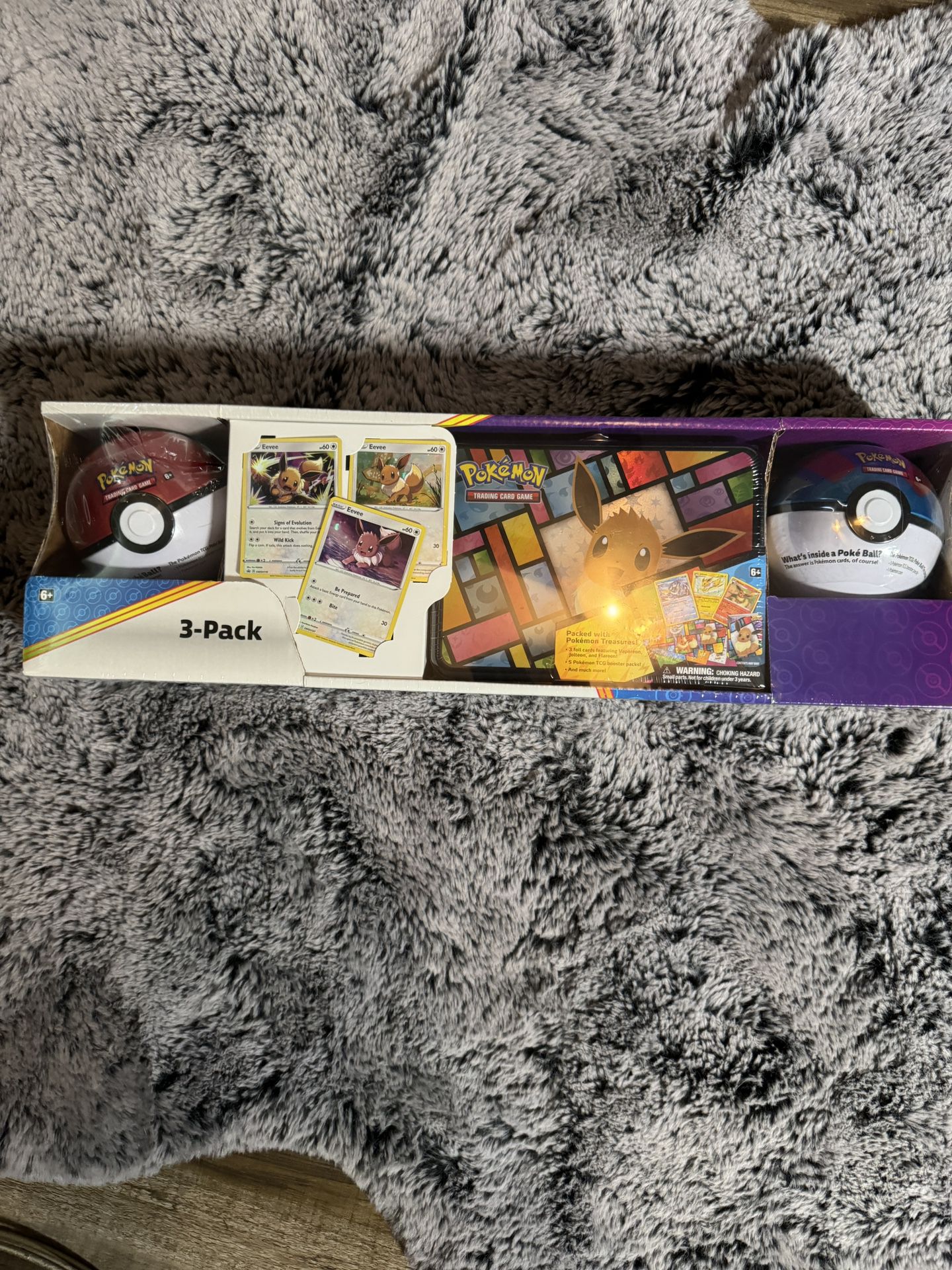SEALED Costco Pokemon Collector 3-Pack: Eevee Treasure Chest + 2 Poke Ball Tins