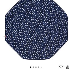 Playpen Mat 8 Panel Navy Fits for Regalo My Play Deluxe Extra Large Portable Play Yard, Non Slip Baby Octagon Playpen Mattress Pad, Navy Star Print Pl