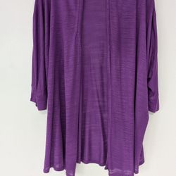 Woman's 2X Purple / Lavender Cardigan Light And Soft