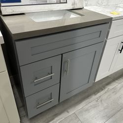 Bathroom vanity 30 inch gray 