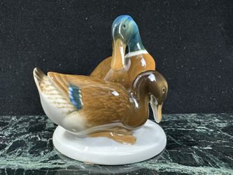 Hutschenreuther Porcelain Mallard Duck Family Figurine, Germany