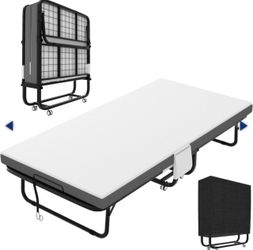Folding bed frame W/mattress  only