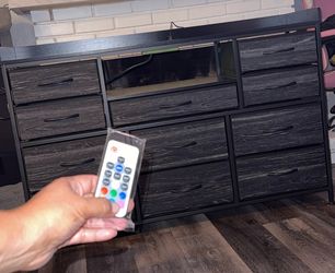 11 Drawer Dresser with LED Lights and Power Outlet TV Stand. Clovis. Ashlan & Fowler. FCFS