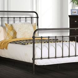 Brand New Dark Bronze Solid Metal California King Bed Frame 