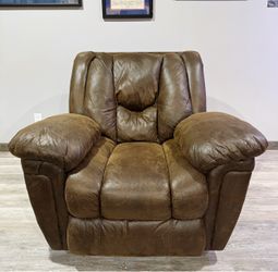 Oversized Brown Leather Recliner