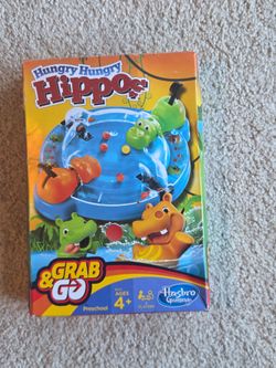 Hasbro Hungry Hungry Hippos Grab & Go Travel Board Game Mini 2-Player Ages 4+