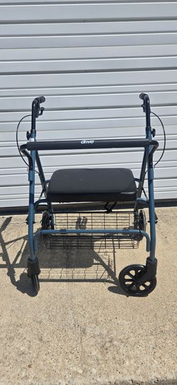 Heavy Duty Bariatric Rollator Rolling Walker with Large Padded Seat, Blue
