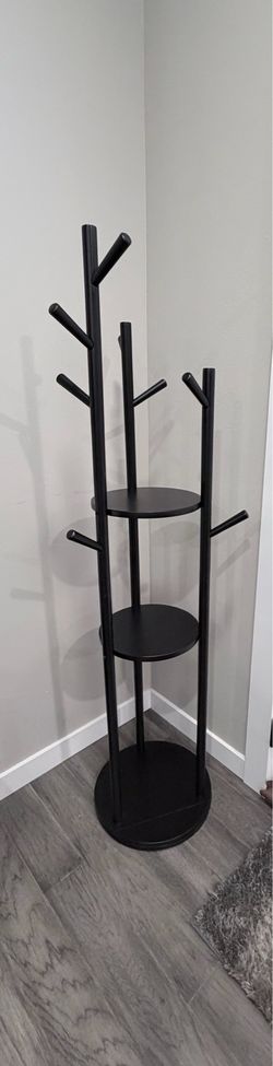Solid Wood Rotary Coat Rack