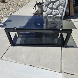 Black glass tv Stand 