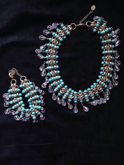 Boho necklace with matching bracelet