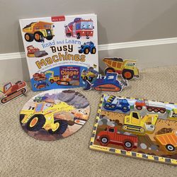 Busy Machines Book And Construction Chunky Puzzle