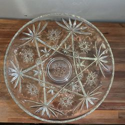 Vintage Mid-Century Modern Anchor Hocking Star of David pressed glass bowlso