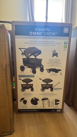 Evenflo Omni Crew 3-In-1 Stroller Wagon, Oyster Gray