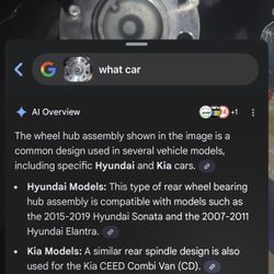 wheel hub assembly shown in the image is a common design used in several vehicle models, including specific Hyundai and Kia cars. • Hyundai Models: Th
